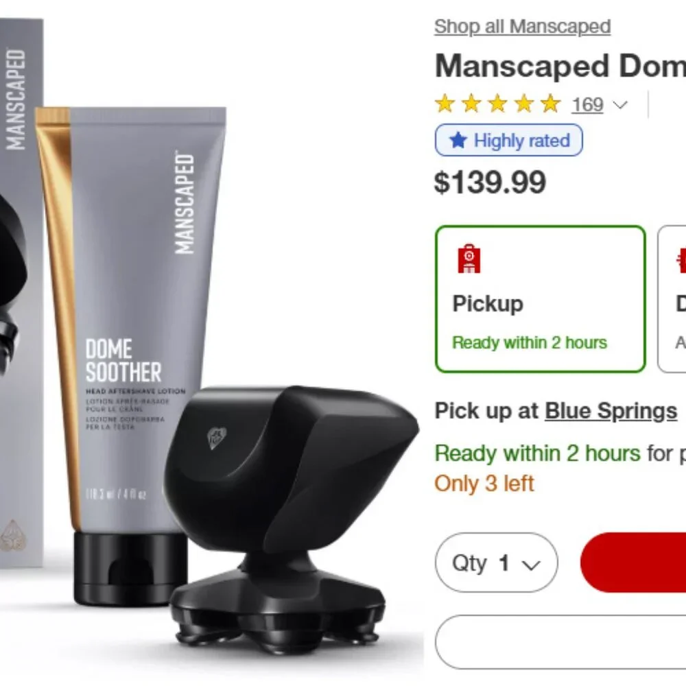 MANSCAPED The Dome Shaver PRO Essentials Kit Bald Head Electric Razor No Soother